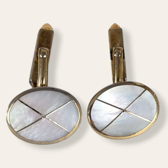 Vintage MOP Oval Cufflinks - Picture 1 of 6